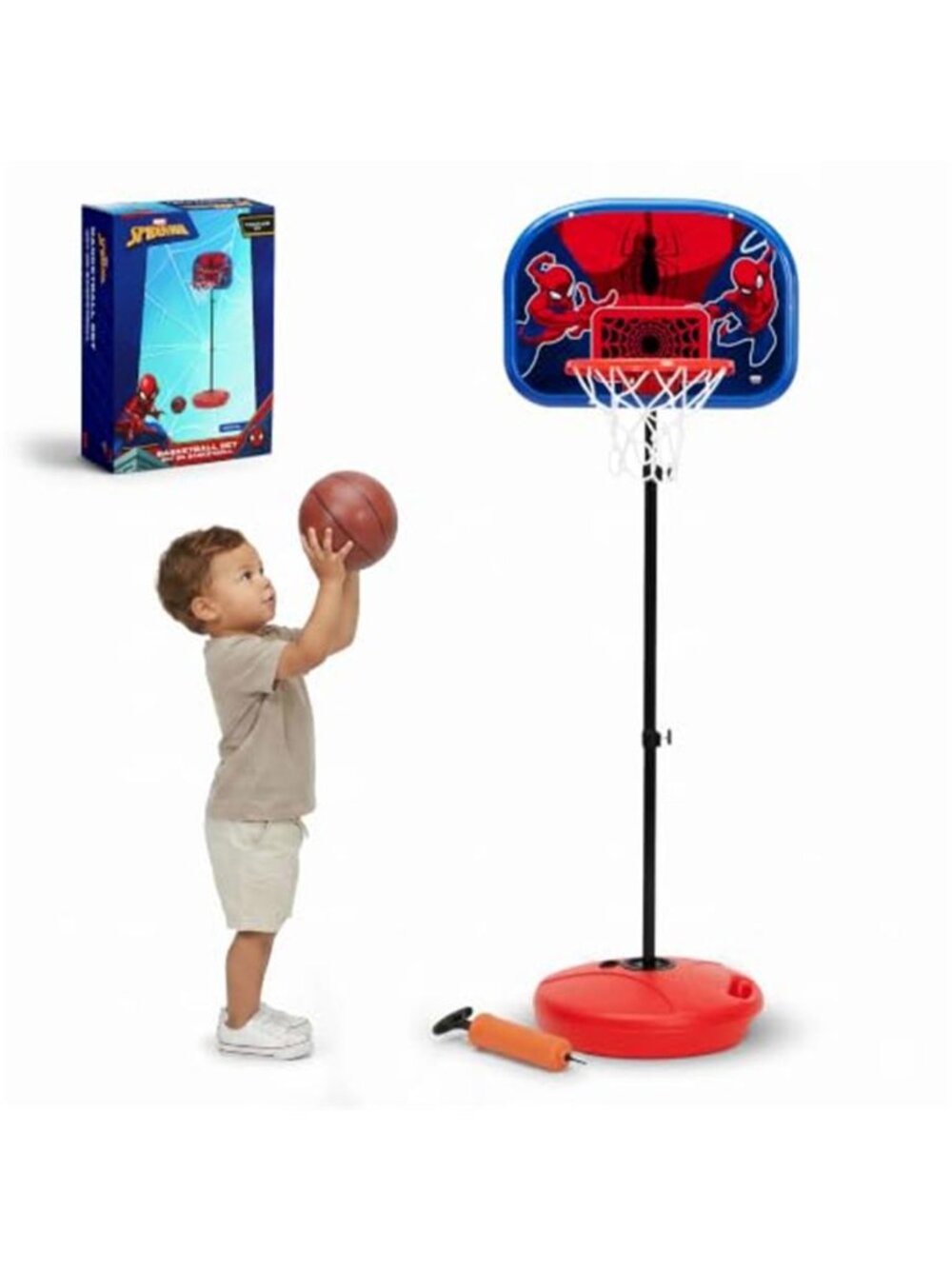 Marvel Spider-Man Basketball Hoop Set for Kids, Red